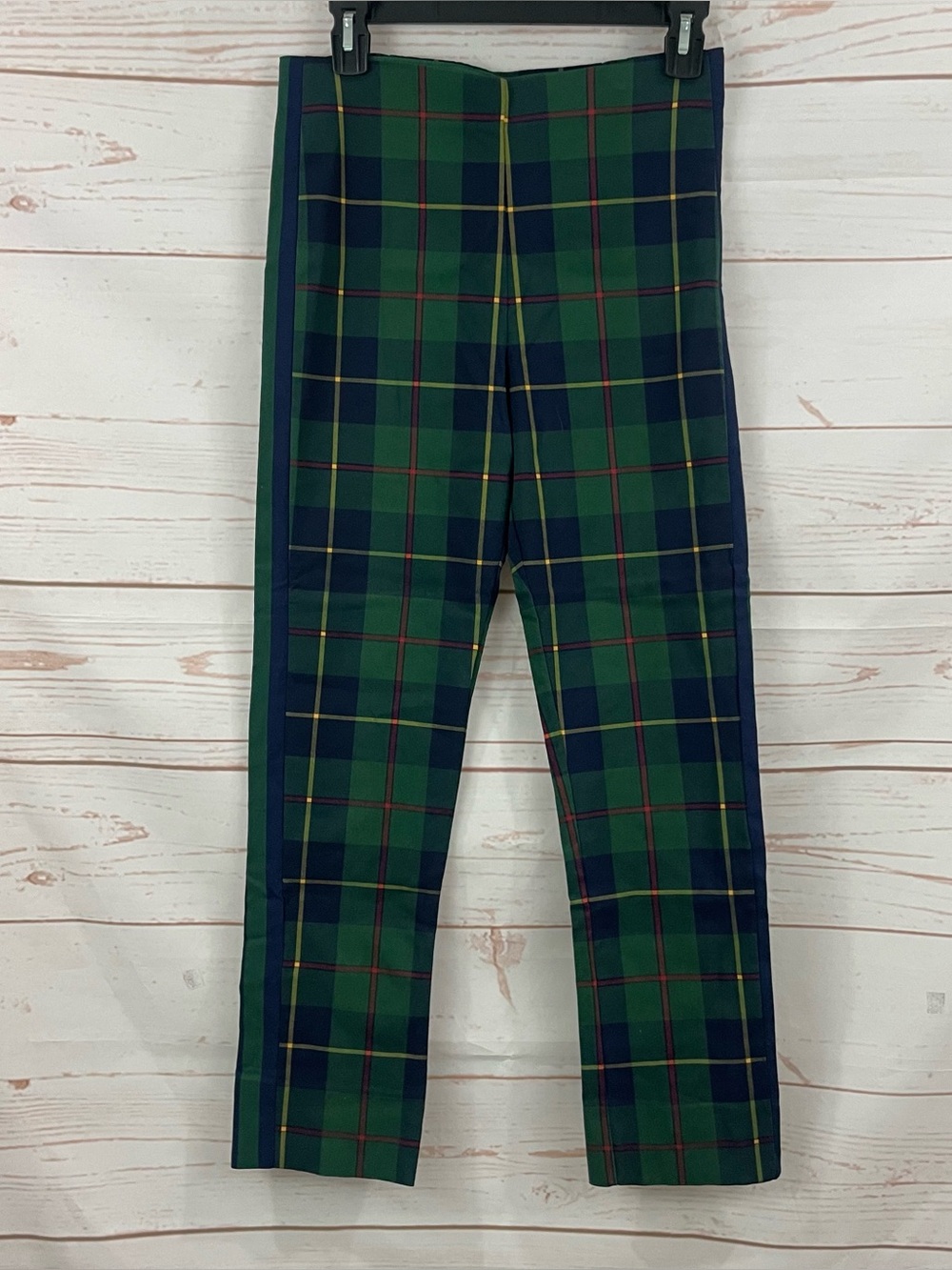 Gretchen Scott Green Plaid Gripe-less Pants Size Small